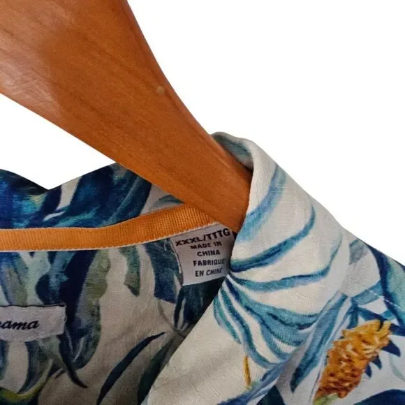 Tommy Bahama Mens 100% Silk 3XL Plus Tropical Print Hawaiian Shirt Orange Palm - Picture 6 of 11